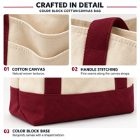 Grand sac de courses écologique personnalisé en toile robuste bicolore avec large bandoulière pour studio de yoga et sorties quotidiennes