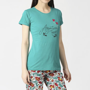 เสื้อยืดคอกลมแขนสั้นสีตามสั่งสำหรับผู้หญิง พร้อมลายพิมพ์ตามสั่ง สวมใส่สบายๆ ทรงปกติ สำหรับฤดูใบไม้ผลิและฤดูร้อน - Product Image 1