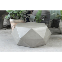 Table basse en béton gris et blanc géométrique, légère et durable, mobilier d'extérieur moderne, plateau imperméable pour salon