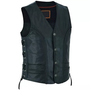 Chaleco de Motociclista de Cuero Genuino, Grueso, Transpirable, para Invierno, con Logotipo Personalizado y Marca Privada - Product Image 1