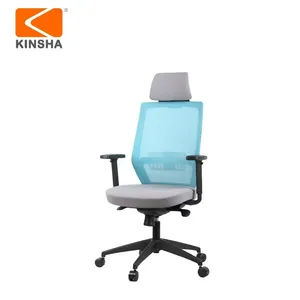 Chaise de bureau ergonomique pivotante à dossier haut KINSHA, en tissu, hauteur réglable, design moderne, mobilier de bureau - Product Image 2