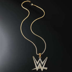 จี้เพชรทองคำขาวรูปตัวอักษร W สไตล์ฮิปฮอป - Product Image 1
