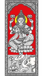 Peinture traditionnelle rectangulaire en tissu Kalamkari pour la décoration de la maison, art mural indien fait main - Product Image 1