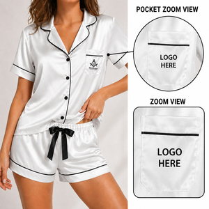 Pyjamas pour femmes personnalisés brodés Alpha Kapa HMR OEM ODM, confortables et relaxants, ensembles de pyjamas à col en V - Product Image 1
