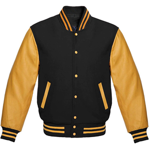 Custom Men's Winter College Varsity <b>Jacket</b> <b>Genuine</b> <b>Leather</b> Wool Canvas Breathable Embroidery Front Crystal Fashionable Letterman - Product Image 1