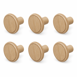 Bouton de meuble rond en bois massif de style scandinave pour armoires et tiroirs de cuisine, bouton en bois massif - Product Image 1