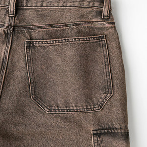 Jean droit en denim selvedge personnalisé pour homme, extensible, vintage, délavé, 100 % coton, taille haute, séchage rapide, respirant - Product Image 4