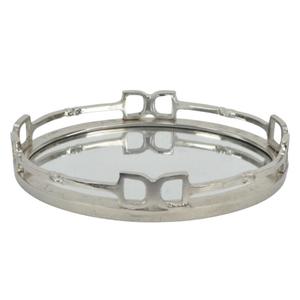 Round Mirror <b>Tray</b> For Decoration <b>Gold</b> Horse Bit Border Design Luxury <b>Trays</b> Handmade Metal Tea <b>Serving</b> <b>Trays</b> Wedding Decor - Product Image 6