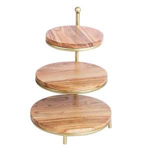 Wooden <b>Cake</b> <b>Stand</b> Best Selling for <b>Cake</b> Decorations & Pastries Cupcake Tray <b>3</b> <b>Tier</b> Decorative Wooden <b>Cake</b> <b>Stand</b> - Product Image 2