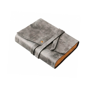 Wholesale Gray Leather Diary <b>Notebook</b> with Strip Closure Customizable Design/Logo Multi-Size Options 25 Pieces MOQ - Product Image 3