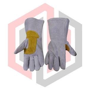 Guantes de Soldadura Reforzados con Piel Dividida, Guantes de Seguridad Completos, Flexibles, Transpirables, Resistentes a Desgarros, Aislantes del Calor, Antiestáticos - Product Image 5