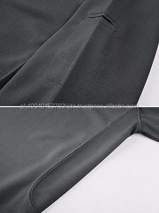 T-shirt classique à manches courtes pour homme en polyester épais, col et poignets côtelés, brodé, anti-boulochage, style sportif - Product Image 2