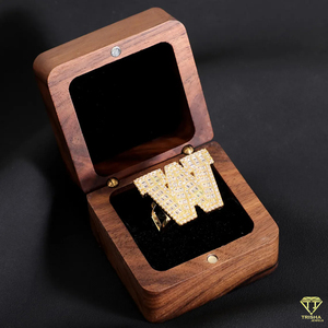 Hip Hop " KGH " Initial Rings With Moissanite Diamond Luxury Bling Jewelry For Streetwear Style - Product Image 3