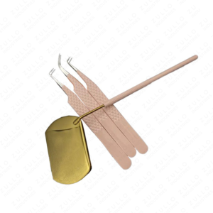 4PCS Gold Stainless Steel Eyelash Extension Tweezers Set with Mirror Nano Grip Precision <b>Lash</b> Applicator <b>Kit</b> Pro Tool - Product Image 6