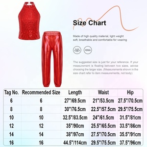 6-16 Kids Girls Professional Latin Dance Set Tops With Metallic Pants Set <b>Hip</b>-Hop Performance Competition Ballroom Dance Costume - Product Image 6