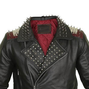 Chaquetas de cuero para hombre de nuevo estilo con pinchos largos, estilo punk, hechas a mano, nueva moda, chaqueta de cuero estilo motero punk para hombre - Product Image 4