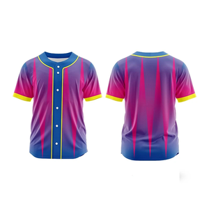 Classic Button-Up <b>Baseball</b> Jersey Unisex Style Breathable Lightweight 100% Polyester Fabric Custom Team Uniforms Match Use Short - Product Image 2