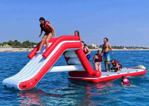 Toboggan aquatique gonflable pour planches de SUP <span class=keywords><strong>et</strong></span> plateformes flottantes - Accessoire de jeu aquatique portable à double usage - Product Image 5