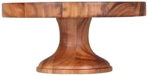 Orion Handicraft Round Acacia Wood Handmade Cake <b>Stand</b> Display Platter Hand Wash Only for Party and Home Use - Product Image 3