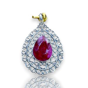 Joyería de peso ligero Ruby Gemstone 925 Colgante de plata esterlina - Product Image 1
