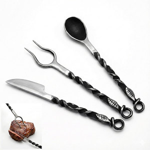 Eco-Friendly Sustainable High Quality Hand Forged Carbon Steel Camping Cutlery Set-Lightweight Durable Reusable - Product Image 1