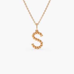 Collar Minimalista Personalizado de Plata 925 con Cuerda Trenzada y 26 Letras Iniciales, Colgante Hipoalergénico Impermeable, Certificado y a la Moda - Product Image 3