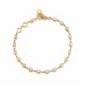 Bracelet empilable en or 14K avec diamants de laboratoire de design de mode, taille marquise, E VVS 1.26ctw HPHT CVD, chaîne à maillons hexagonaux - Product Image 1