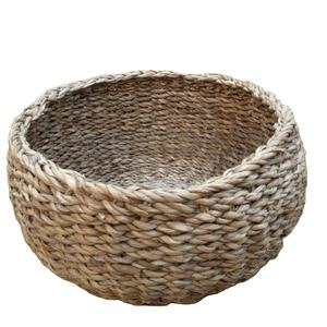 Modern Square Woven Seagrass <b>Hanging</b> Basket with Hand Carved Finish Eco-Friendly Indoor <b>Storage</b> <b>Organizer</b> 5kg Capacity - Product Image 1
