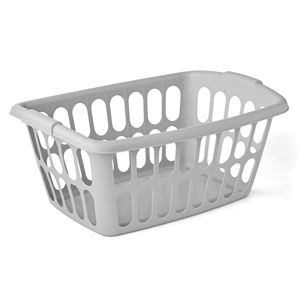 Cesto per biancheria rettangolare in plastica Soft Silver da 1,5 bushel, confezione da 6 - Product Image 3