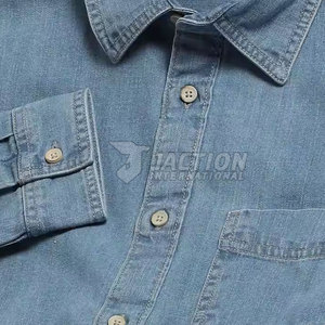 เสื้อเชิ้ตยีนส์ผู้ชายสีตัดกัน ผลิตในปากีสถาน คุณภาพสูง สวมใส่สบาย มีจำหน่าย - Product Image 6