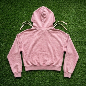 Women <b>Pink</b> Oversized <b>Hoodie</b> Black Leggings Set Casual Streetwear Cropped Pullover Sweatshirt Athletic Two Piece Outfit - Product Image 5