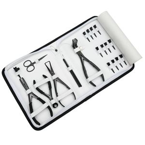 Kit completo de extensiones de cabello: Cortador de queratina, pinzas para extensiones de cinta, herramientas de crimpado y extracción, tijeras para tirar de cabello, anillos separadores, clips. - Product Image 1