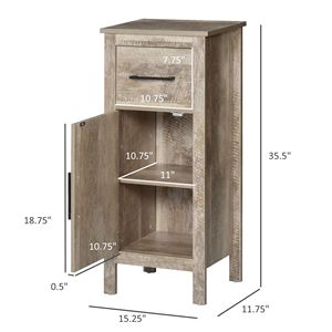 Mobiletto da Bagno Autoportante con Ripiani Regolabili e Cassetto, Armadietto in Legno Bianco - Product Image 3