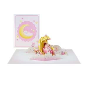 Carte de vœux 3D pop-up personnalisée pour baby shower, faite à la main, thème bébé rose, vente en gros, service OEM ODM d'usine - Product Image 2