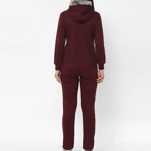 Ensemble sweat à capuche ajusté style fourrure personnalisé avec pantalon de survêtement longueur cheville pour adultes et jeunes filles - Product Image 3