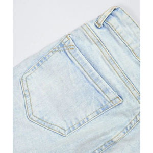 Jean slim homme en coton délavé style motard, avec fermeture éclair, qualité supérieure, coupe ajustée, modèle Fly Skinny - Product Image 4