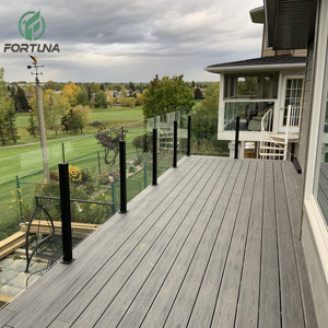Pasarela de jardín al aire libre, baldosas de cubierta compuestas de plástico y madera, 20mm de espesor, teca ignífuga, fácil de instalar, borde ranurado para Baño - Product Image 3