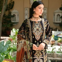 Ensemble Salwar Kameez en Chiffon Rouge pour Femme Ramsha, Imprimé Floral Numérique, Tenue Traditionnelle Indienne et Pakistanaise pour Mariage, Longueur au Sol, Coupe Classique