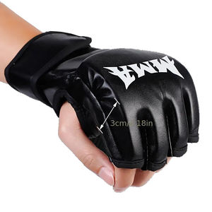 Custom Brand Adult MMA Gloves Adjustable Wrist Strap for Closure Non-Slip Breathable Leather Professional Training Gloves - Product Image 5