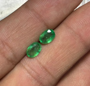 Natural Emerald Oval Cut Flower <b>Stud</b> Earrings Women's 925 Sterling <b>Silver</b> Claw Setting Elegant Classic Wedding Jewelry 1-2 Gram - Product Image 2