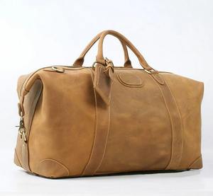 Bolsa de viaje grande de cuero genuino vintage para hombre, bolsa de equipaje para fin de semana - Product Image 2