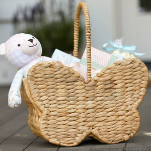 Panier de Rangement Pâques Multifonctionnel en Forme de Papillon Moderne en Jacinthe de Haute Qualité, Fait Main, Écologique, pour Enfants, Pique-nique, Cadeau - Product Image 2
