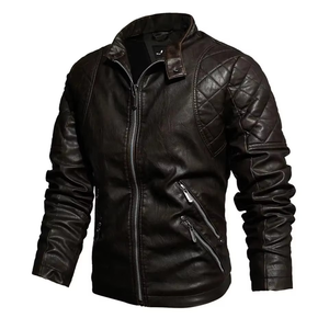 New Custom Design Fashion Motorbike Winter Leather <b>Jacket</b> Front Zipper Side Pockets Casual Wear Winter <b>Biker</b> <b>Jacket</b> - Product Image 6