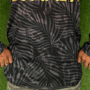Men's Long Sleeve Sublimation Printed T-Shirt With Palm Pattern Gold Logo Regular Fit O-Neck Quick Dry Casual Wear - Product Image 5