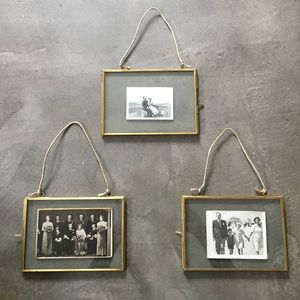 Home Decor Glass & Metal Hanging Picture <b>Frame</b> for <b>Wall</b> Decoration, with 2 Sides Glass Customized Photo <b>Frames</b> - Product Image 5