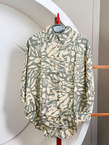 เสื้อผู้หญิงพิมพ์ลายใบไม้ขนาดใหญ่พิเศษดีไซน์ใหม่เสื้อเบลาส์ผ้าฝ้ายแขนทรงหลวมลำลองสำหรับฤดูร้อน - Product Image 4