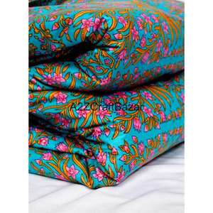 Tissu en coton 100% doux, écologique, respirant, léger, tissé, à séchage rapide, imprimé à la main en Inde, motif floral, pour femmes et filles - Product Image 3