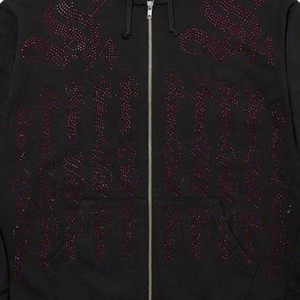 Men's <b>Black</b> <b>Zip</b>-<b>Up</b> <b>Hoodie</b> Oversized Streetwear 100% Cotton French Terry Front Logo Winter Wear Breathable Quick Dry Pocket - Product Image 5