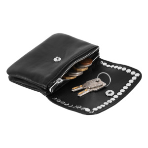 <b>Smart</b> Range Leather Ladies Genuine Lambskin Soft Napa Leather Coin Purse Black Diamond Studded Zip Key Pouch Small <b>Wallet</b> - Product Image 6