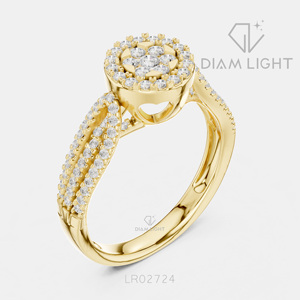 Bague de fiançailles et d'anniversaire en or blanc 14 carats avec diamant de laboratoire certifié IGI, taille ronde 0,597 carat, bijoux fins - Product Image 2